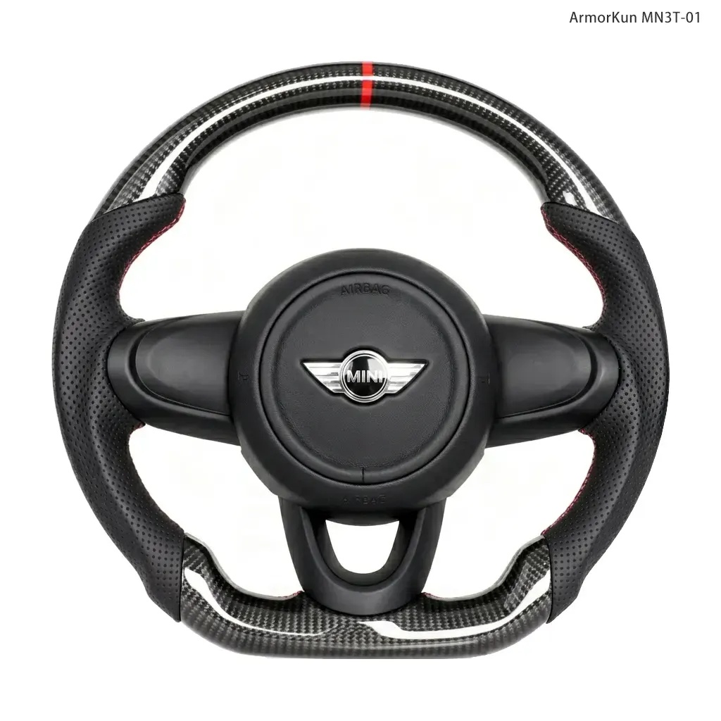 MINI Cooper Custom Steering Wheel | MINI Cooper Carbon Fiber Steering Wheel for F54 F55 F56 F57 F60, reference AK-WEB-3288