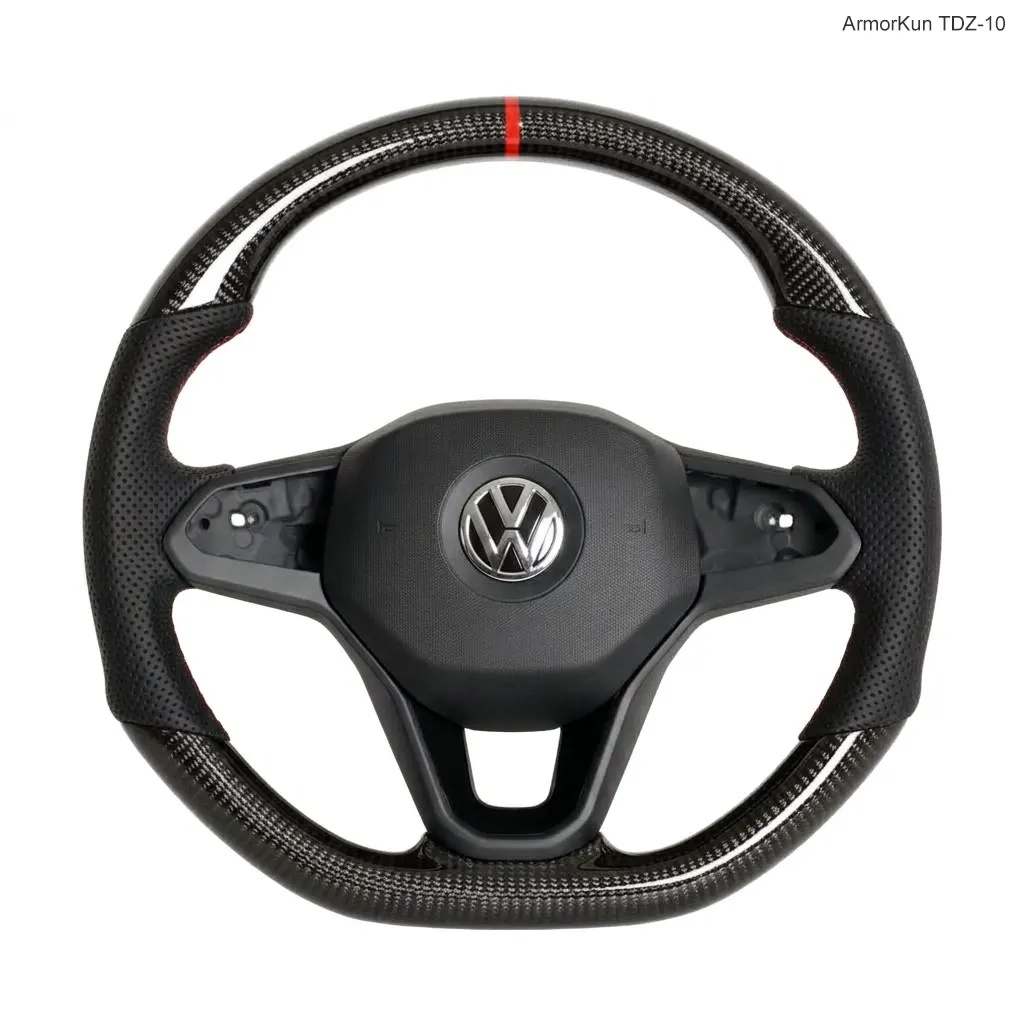 Carbon Fiber Flat-Bottom Steering Wheel for Volkswagen Passat, Golf 8 & CC, reference AK-WEB-3564