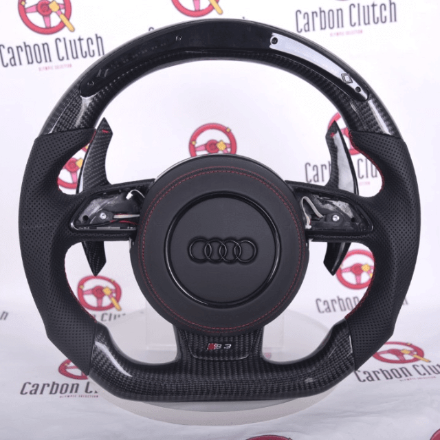 2012+ Audi A3/A4/A5/A6/A7/S3/S4/S5/S6/S7 Custom Carbon Fiber Flat Bottom Steering Wheel, reference RCC-AUDI-01