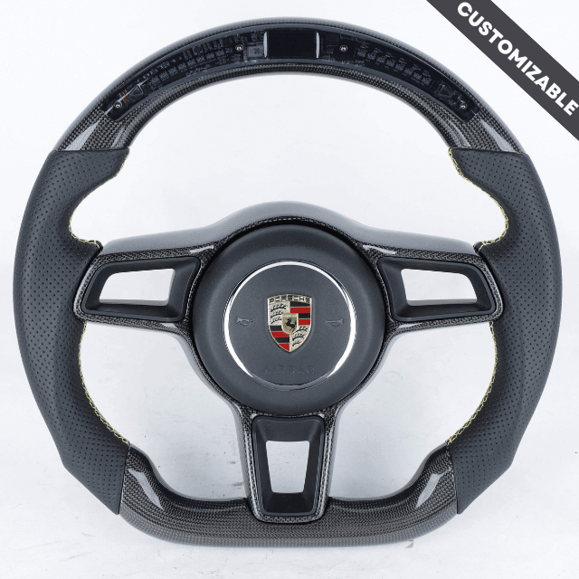 Porsche Custom Carbon Fiber Steering Wheel - Fits 2008+ Models with Selected Upgrade Packages, reference RCC-PORSCHE-05