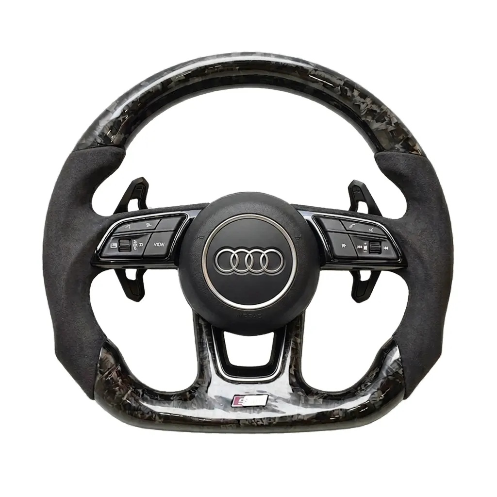 Custom Audi Steering Wheel | Flat Bottom Carbon Steering Wheels in Bulk, reference AK-WEB-2134
