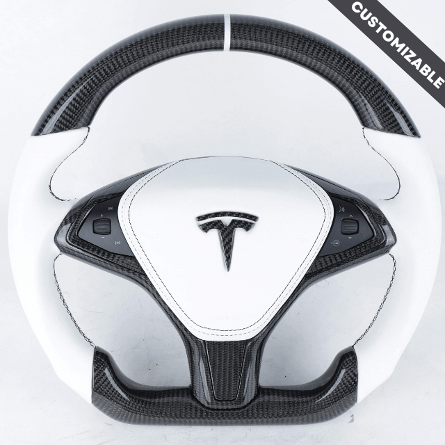2012+ Tesla Model S/X Custom Carbon Fiber Steering Wheel, reference RCC-TESLA-02