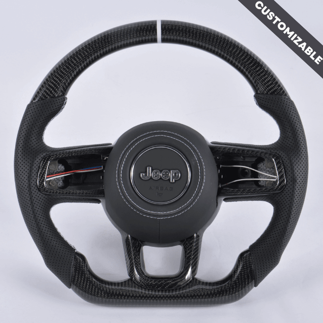 2018+ Jeep Wrangler Custom Carbon Fiber Steering Wheel, reference RCC-JEEP-02