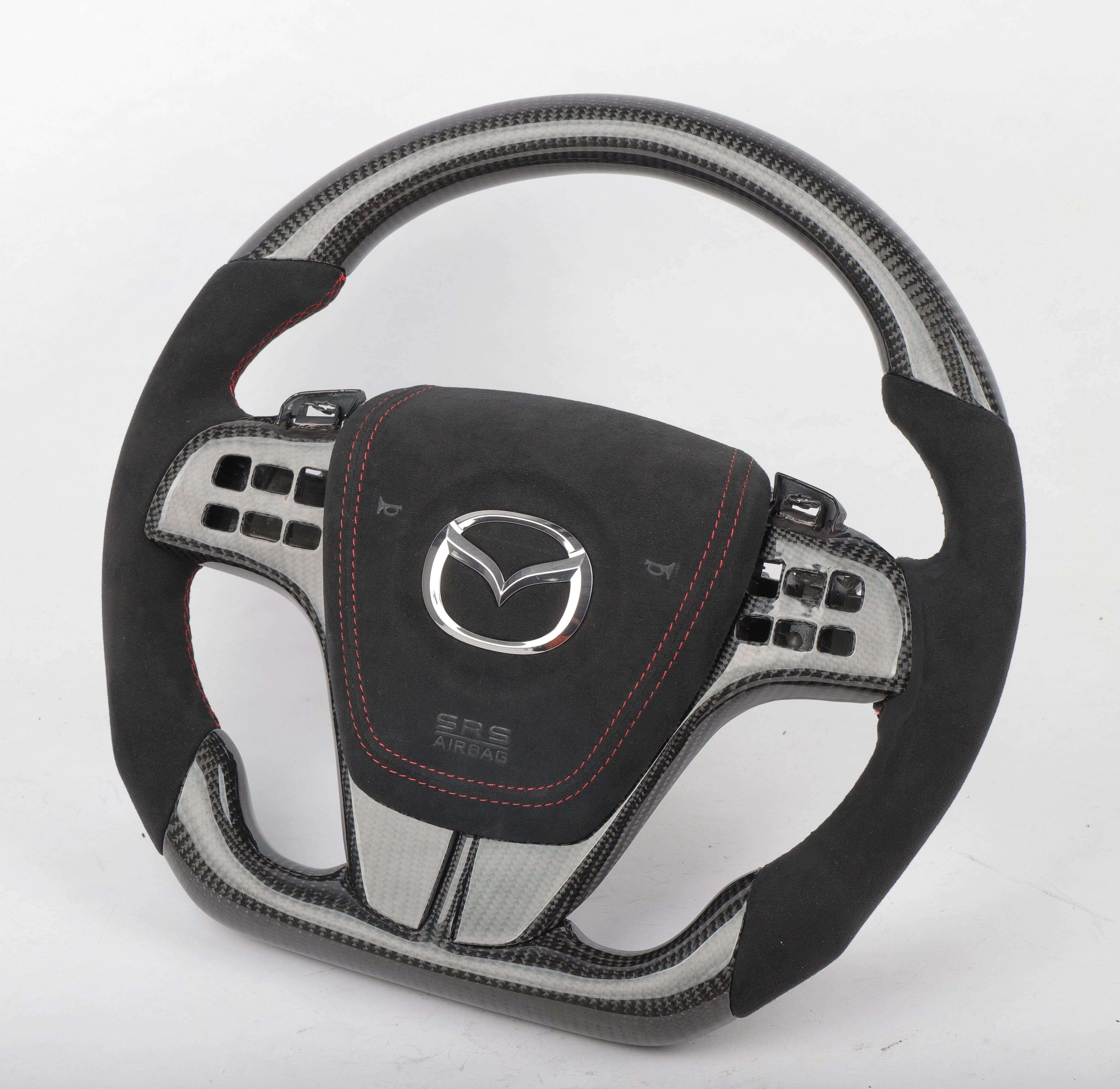 Mazda 3 6 CX-7 CX-9 MX-5 RX-8 Custom Carbon Fiber Steering Wheel 2007-2015, reference RCC-MAZDA-07