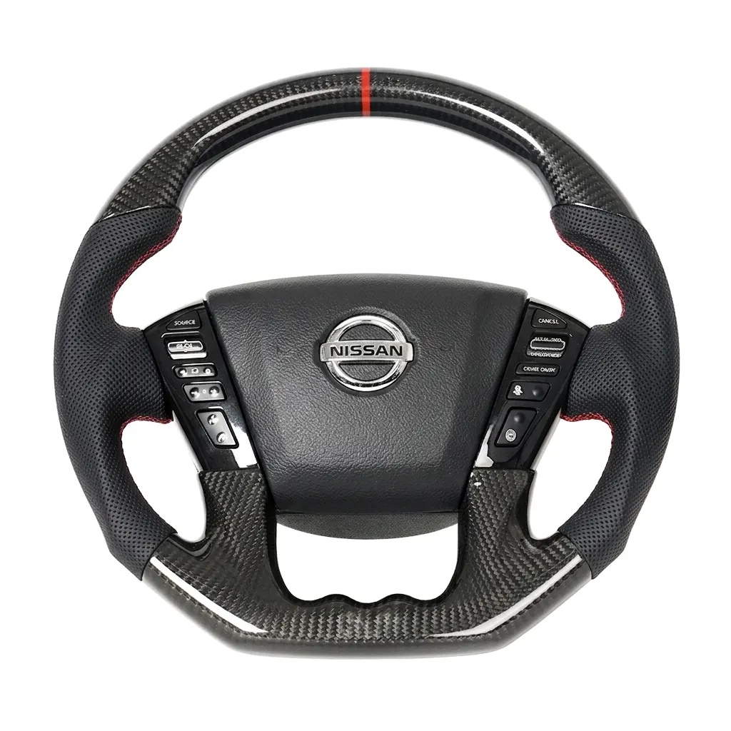 Nissan Patrol Y61 GU Y62 Aftermarket Steering Wheel with Paddle Shifters – Flat Bottom Sport Design 1997-2025, reference AK-WEB-2489